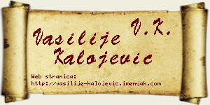 Vasilije Kalojević vizit kartica